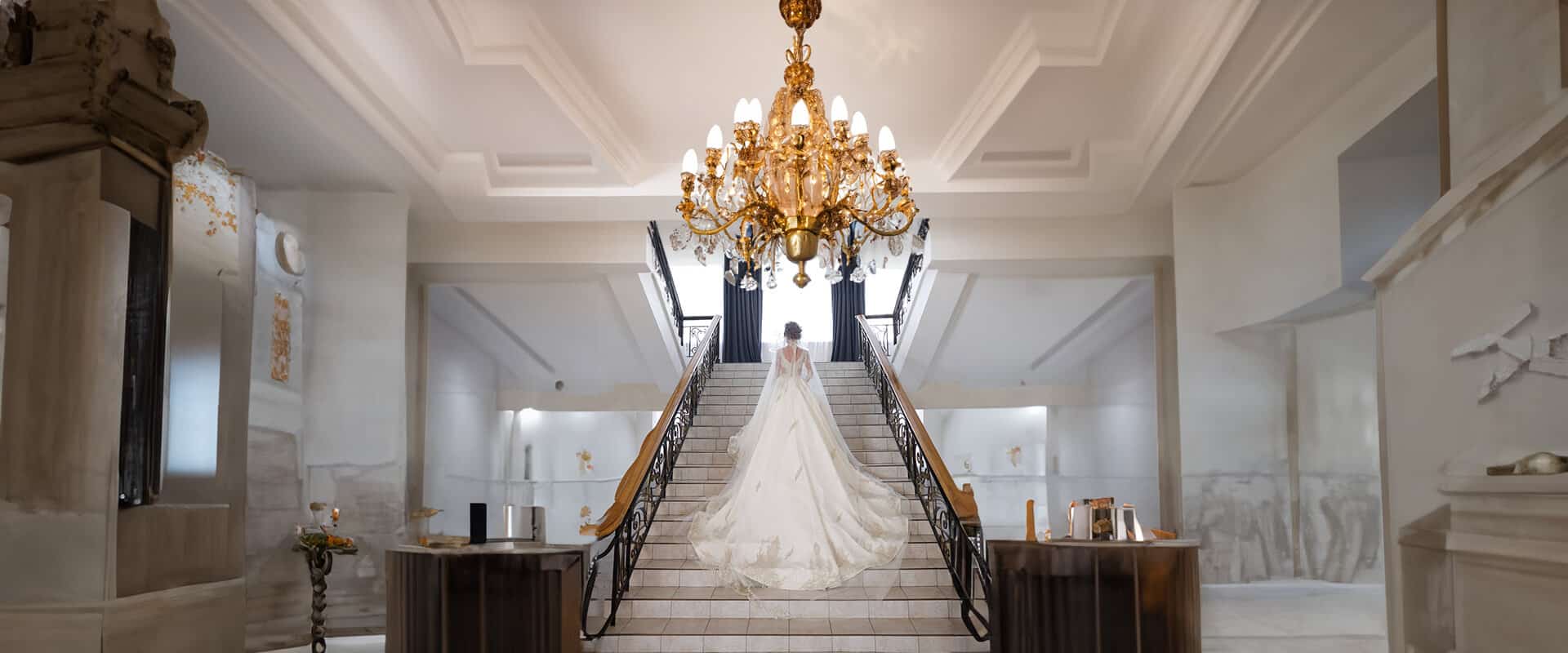 Woman climbing up to stairs