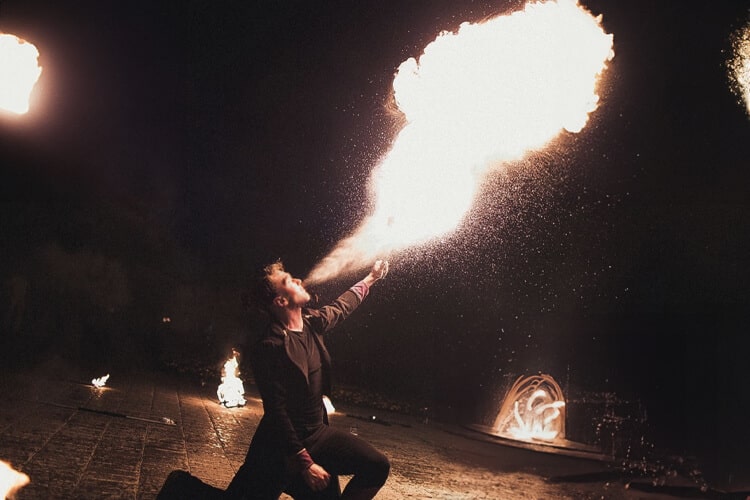 Fire show on the corporate event